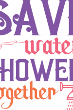 save water shower together, funny bathroom free svg file