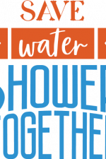 save water shower together, funny bathroom free svg file