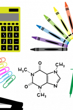 school bundle, calculator, crayons, paper clips, stapler free svg file