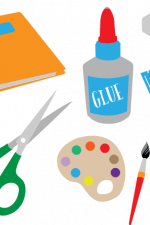 school elements bundle, scissor, glue, book free svg file