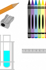 school elements bundle, sharpner, pencil, crayons free svg file