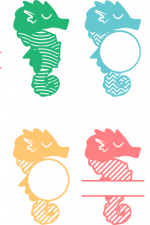 sea horses monogram frame bundle, beach free svg file