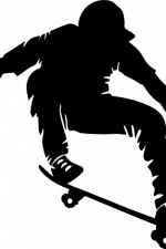 skateboarder silhouette, skateboarding free svg file