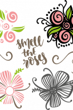 smell the roses, decorative flower blooms free svg file