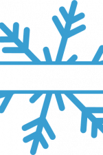 Snowflake Split Text Frame, Winter Free Svg File