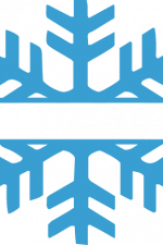 Snowflake Split Text Frame, Winter clipart Free Svg File