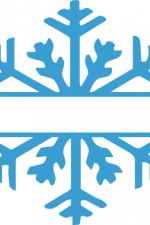 Snowflake Split Text Frame, Winter Free Svg File