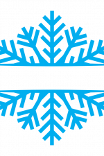 Snowflake Split Text Frame, Winter Free Svg File