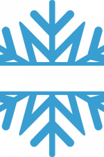 Snowflake Split Text Frame, Winter Free Svg File image