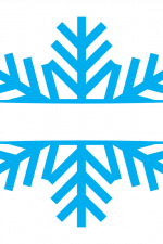 Snowflake Split Text Frame, Winter Free Svg File