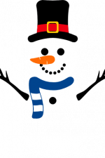 Snowman Split Text Frame, Winter Free Svg File clipart