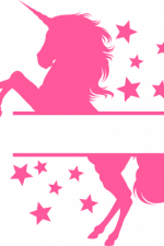 standing unicorn split text frame, fantasy animal free svg file