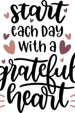 start  each day with a grateful heart, inspirational free svg file