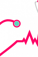 stethoscope heart wave with bow, nursing free svg file