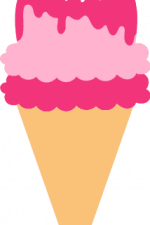 strawberry scope ice cream with cone, summer free svg file