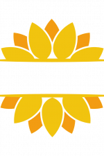 Sunflower Split Text Frame, Floral Free Svg File