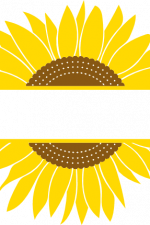 Sunflower Split Text Frame, Floral Free Svg File clipart