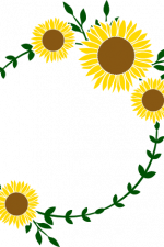 Sunflowers, Circle Monogram Frame, Decoration Free Svg File