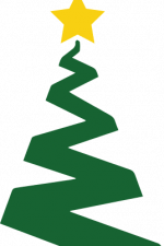 swirly christmas tree with star, decoration free svg file