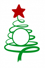 Swirly Christmas Tree With Star Monogram, Holiday Free Svg File