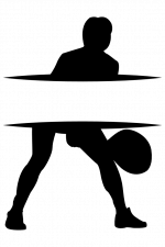 Tennis Player Split Text Frame, Sport Free Svg File
