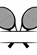 Tennis Rackets Split Text Frame, Sport Free Svg File