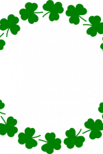 three leaf clover circle frame, st patrick's day free svg file