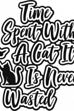 time spent with a cat it is never wasted, kitty free svg file