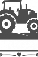 tractor split text frame, farmer - free svg file for members
