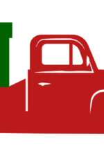 truck and monogram gift box, christmas free svg file