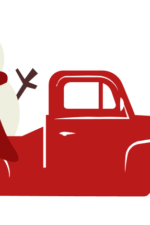 truck and snowman, christmas free svg file clipart