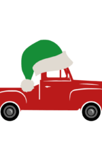 truck with santa hat, christmas free svg file clipart