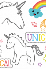 unicorn elements bundle, rainbow, unicorn head, fantasy animal free svg file