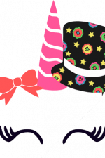unicorn head with hat, birthday, girly, fantasy animal free svg file