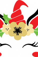 unicorn head with holly leaves, christmas - free svg file for members