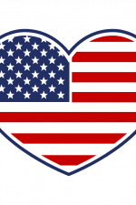 USA Flag Heart Shape, 4th Of July Free Svg File