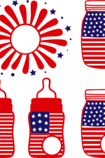 USA flag milk bottles and jars, 4th of july free svg file
