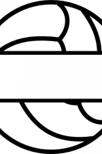 volleyball ball split text frame, sport free svg file