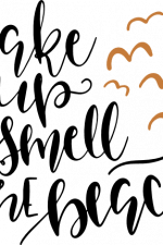 wake up and smell the beach, summer free svg file