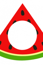 Water Melon Quarter slice Monogram Frame, Summer Free Svg File