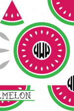 watermelon monogram frame, fruit, summer - free svg file for members