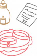 wedding decorative elements, ring, candle, document free svg file