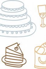 wedding elements bundle, cake, wine glasses, champagne free svg file