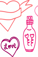 wedding elements bundle, wine bottle, heart free svg file
