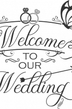 welcome to our wedding, butterflies, couple free svg file