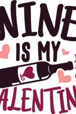 wine is my valentine, bottle, drinking free svg file