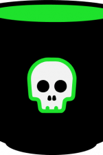 witch cauldron with skull, halloween free svg file