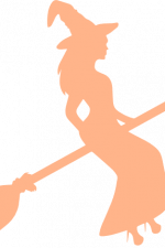 witch sitting on broom stick, halloween free svg file