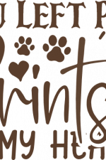 you left paw prints on my heart, pet lover free svg file