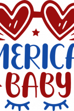 american baby, heart shaped sunglasses, patriotic, 4th july free svg file